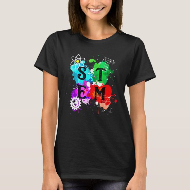 Colorful Stem Squad  Students & Teachers Crew T-Shirt (Vorderseite)