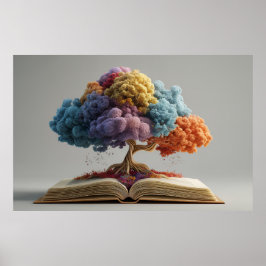 Colorful Storybook Tree Fantasy Bloom Poster