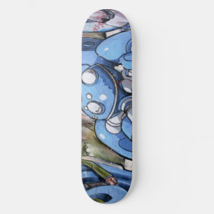 Colorful Street Art Robot Skateboard