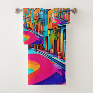 Colorful Street Vibes Badhandtuch Set