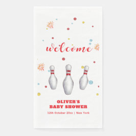 Colorful Strike Up Bowling Welcome Baby Shower Serviette