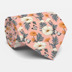 Colorful Summer Cotattcore Floral Neck Tie Krawatte