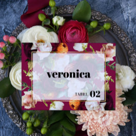 Colorful Summer Flowers Wedding Escort Card Dankeskarte