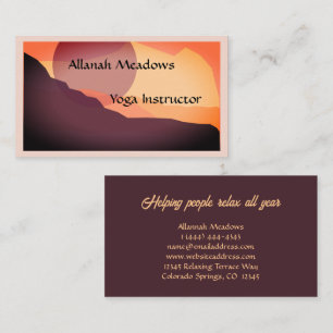 Colorful Sunrise Yoga Instructor Business Card Visitenkarte
