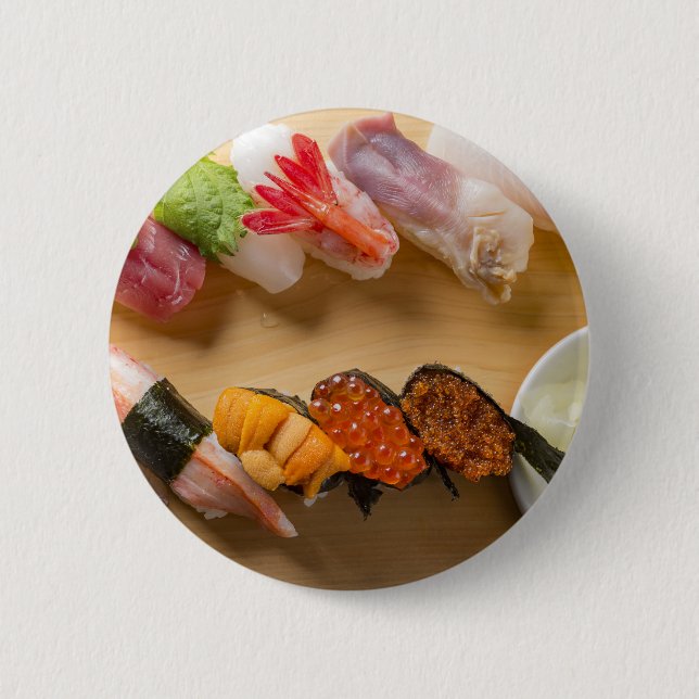 Colorful Sushi Spiral – Japanese Sushi Button by S (Vorderseite)