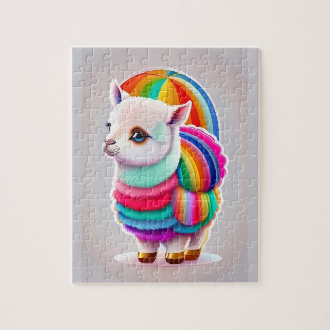 Colorful Sweet Baby Little Alpaca Puzzle (Vertikal)