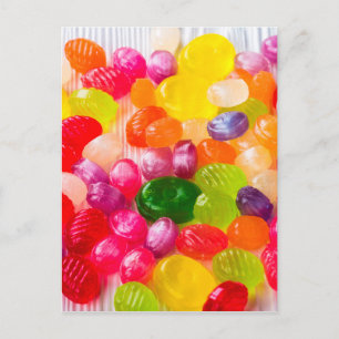 Colorful Sweet Candies Food Lollipop Postkarte