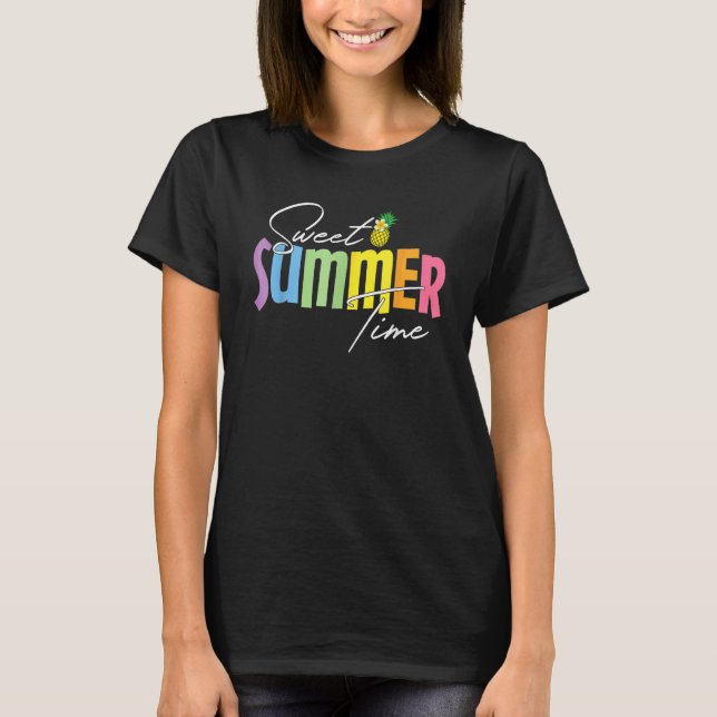 Colorful Sweet Summer Time Nice Graphic Pineapple  T-Shirt (Vorderseite)