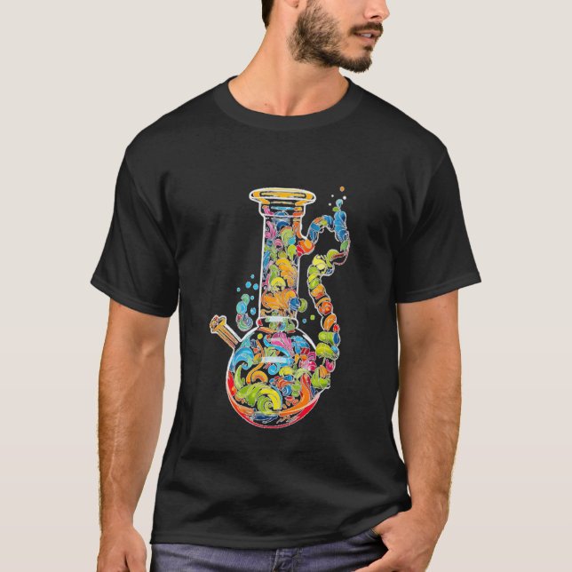 Colorful Swirl Smoke Abstract Trippy Art T-Shirt (Vorderseite)