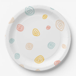 Colorful Swirls Party Plate Pappteller