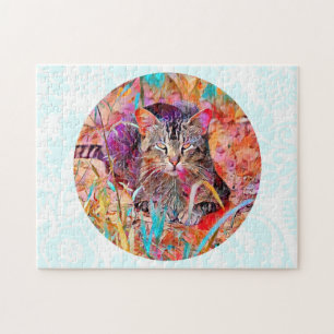 Colorful Tabby Cat Puzzle