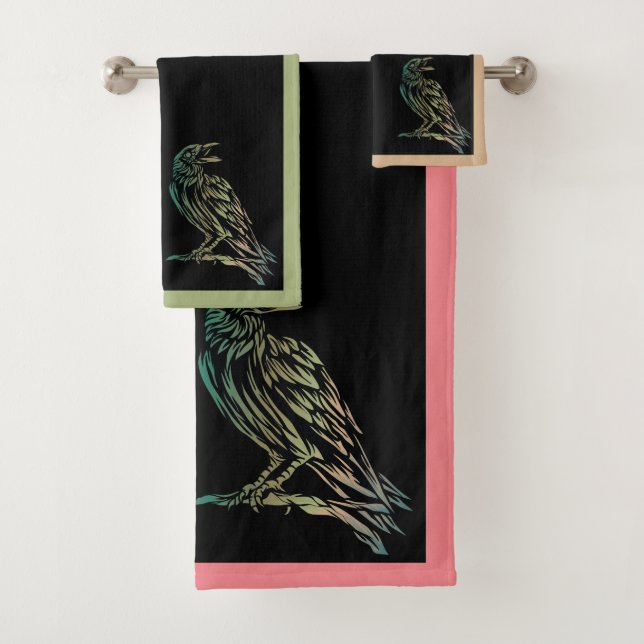 Colorful The Raven Bath Towel Set (Insitu)