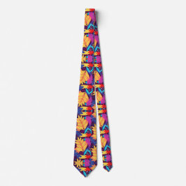 Colorful tie featuring a vibrant tropical design krawatte