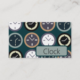 Colorful Time Clock Pattern Repair Watchmaker Visitenkarte