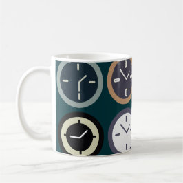 Colorful Time Clock Pattern Watchmaker Horologist Kaffeetasse