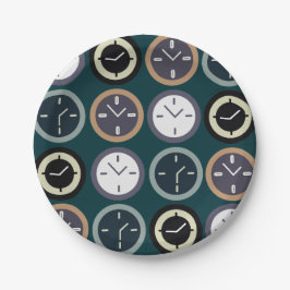Colorful Time Clock Pattern Watchmaker Party Pappteller
