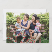 Colorful Tinsel Garland Christmas Photo Card