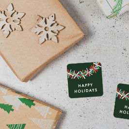 Colorful Tinsel Garland Happy Holidays Sticker