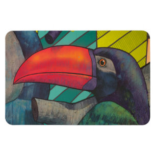 Colorful Toucan Graffiti Magnet