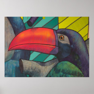 Colorful Toucan Graffiti Poster