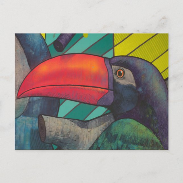 Colorful Toucan Graffiti Postkarte (Vorderseite)