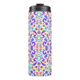 Colorful travel mug with vibrant thermosbecher