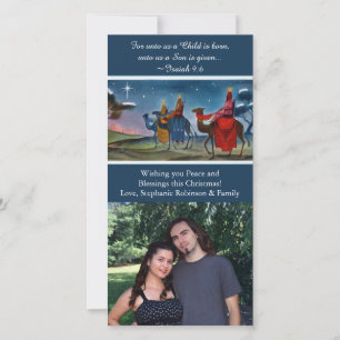 Colorful Travelers Photo Christian Christmas Feiertagskarte