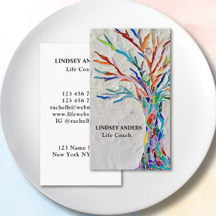 Colorful Tree Life Coach Business Card Visitenkarte