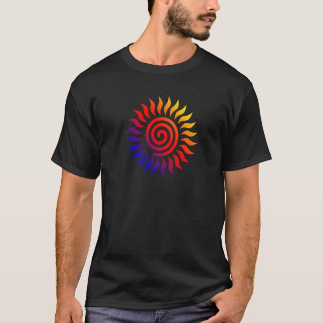 COLORFUL TRIBAL SUN SPIRAL SYMBOL Premium T-Shirt (Vorderseite)