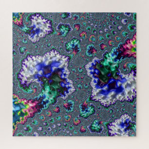 Colorful Trippy Groovy Spiral Abstraktes Fraktal J Puzzle