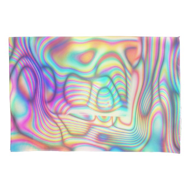 Colorful Trippy Holo Holographic Kissenbezug (Vorderseite)