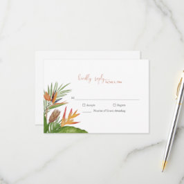 Colorful Tropical Floral Wedding RSVP