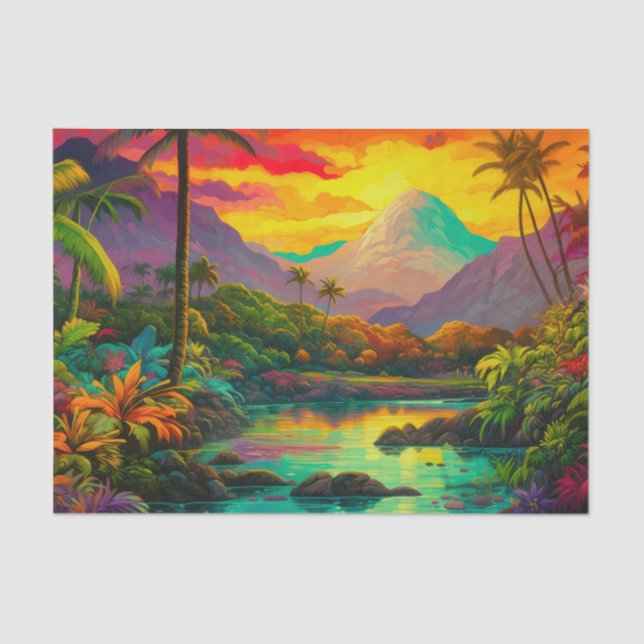 Colorful Tropical Island Paradise   Seidenpapier (Vorderseite)