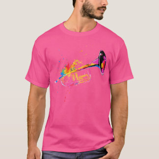 Colorful Trumpe Player Jazz Music Lover T-Shirt