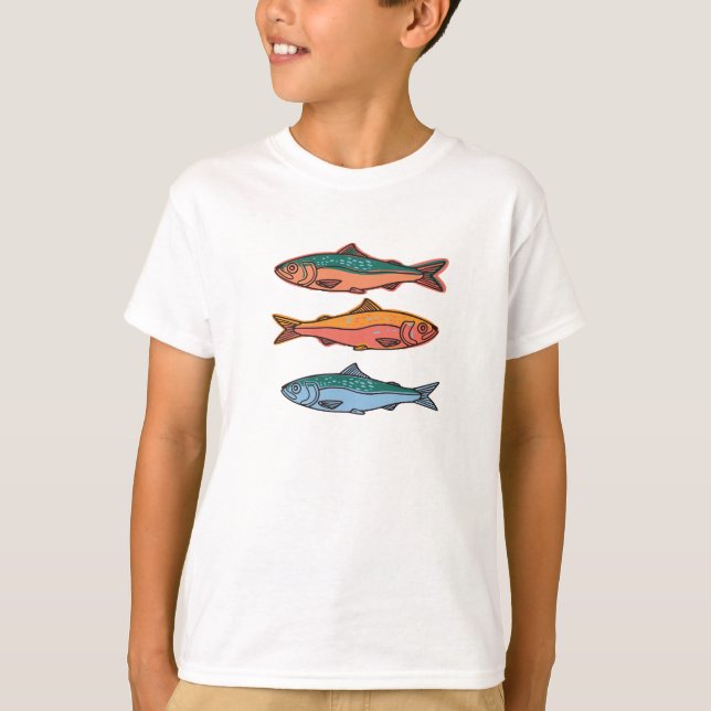 Colorful Tuna Kids T-Shirt – Fun Ocean Fish Tee (Vorderseite)