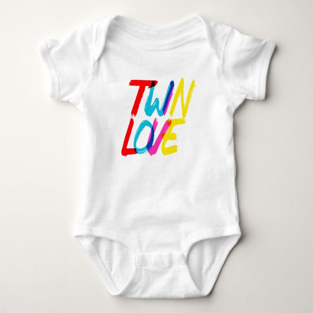 Colorful Twin Love Baby Strampler (Vorderseite)