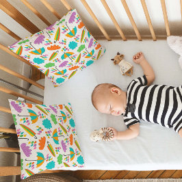 Colorful Umbrellas with Clouds and Raindrops Kissen