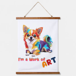 Colorful und spielerisch Chihuahua Ich bin ein Kun Wandteppich Mit Holzrahmen