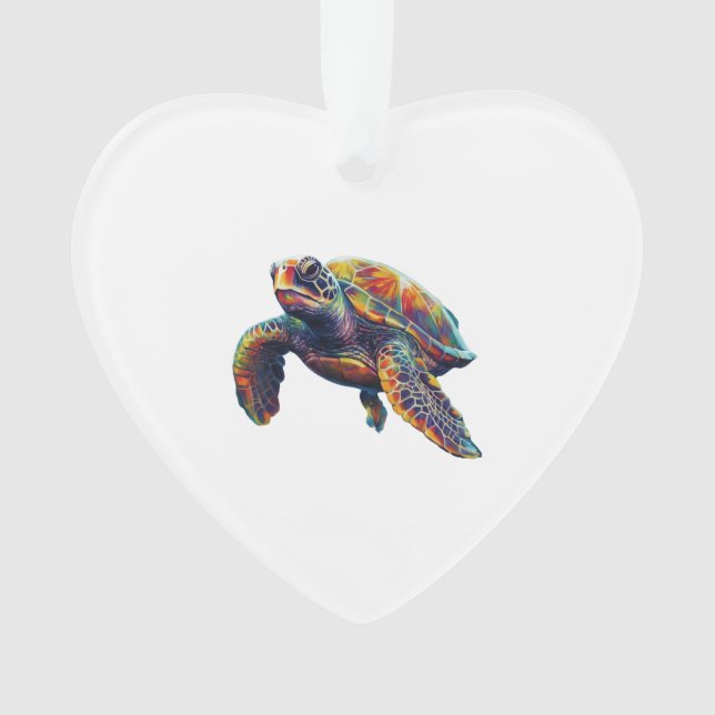 Colorful underwater sea turtle dreamlike beautiful ornament (Vorderseite)