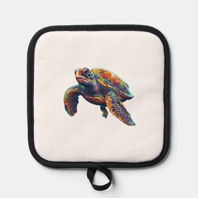 Colorful underwater sea turtle dreamlike beautiful topflappen (Vorderseite)