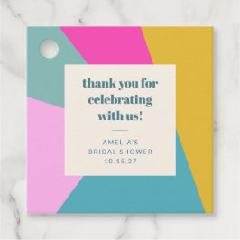 Colorful Unique Custom Bridal Shower Thank You Geschenkanhänger