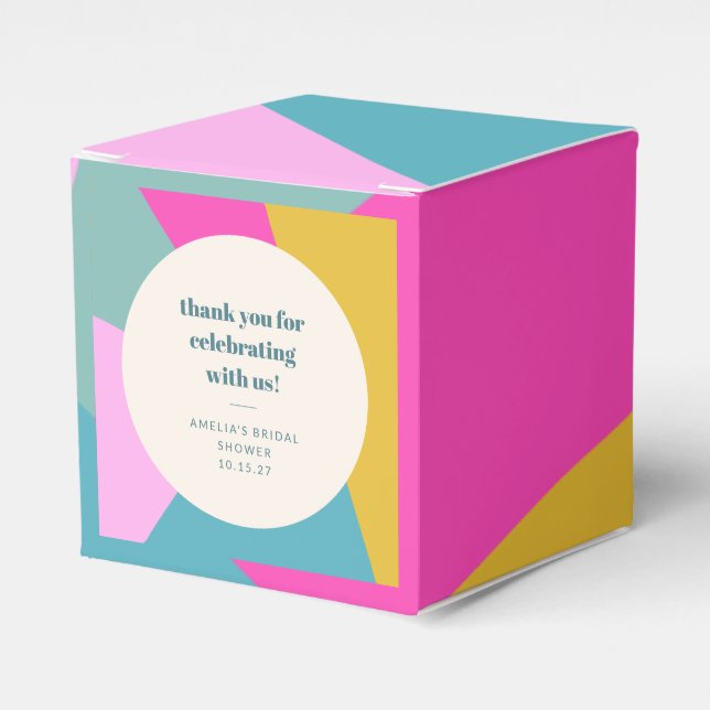 Colorful Unique Custom Bridal Shower Thank You Geschenkschachtel (Vorderseite)