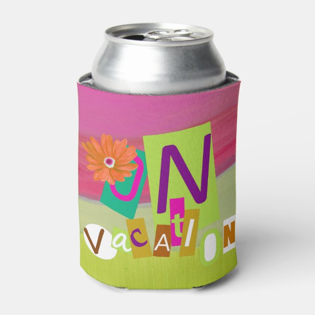 Colorful Unique Retro Vacay Mode Dosenkühler (Kanne Vorderseite)