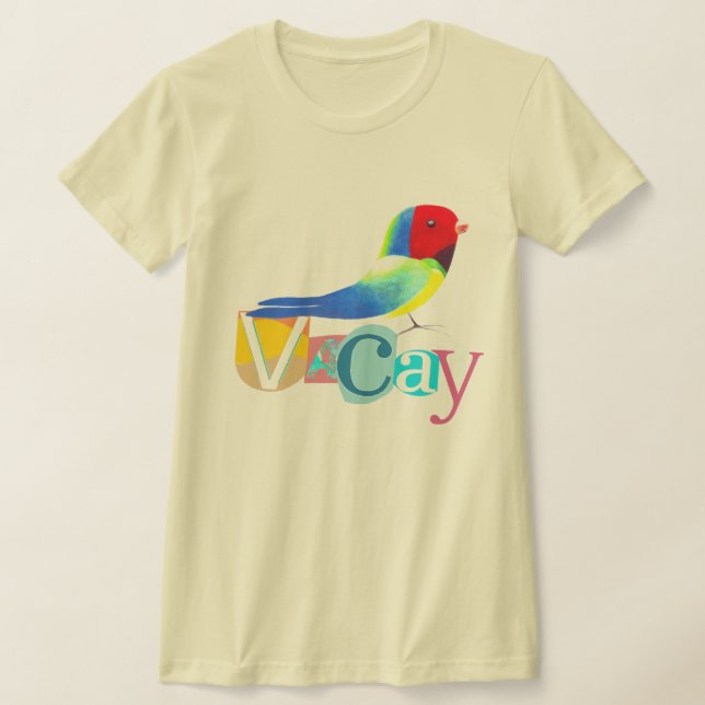 Colorful Unique Retro Vacay Mode T-Shirt (Ablage )