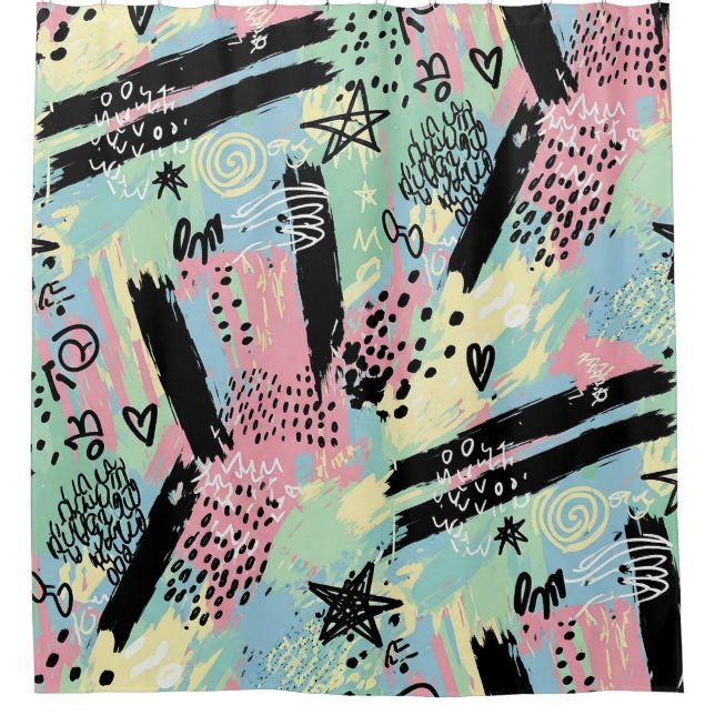 Colorful Urban Graffiti Pattern (12) Duschvorhang (Vorderseite)