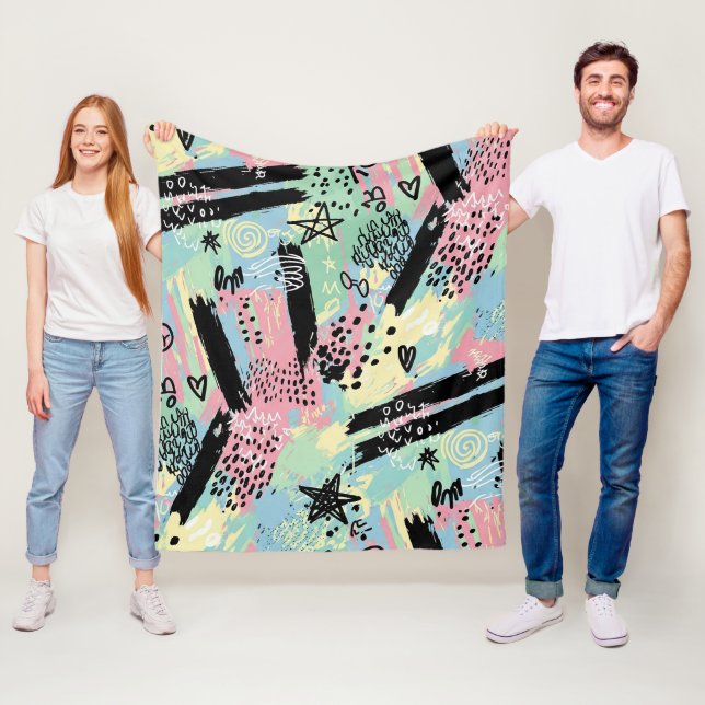 Colorful Urban Graffiti Pattern (12) Fleecedecke (Beispiel)