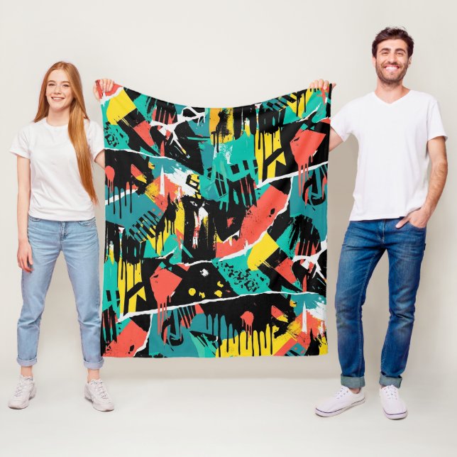 Colorful Urban Graffiti Pattern (13) Fleecedecke (Beispiel)