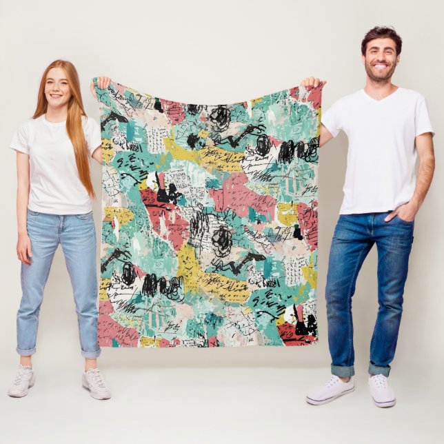 Colorful Urban Graffiti Pattern (2) Fleecedecke (Beispiel)