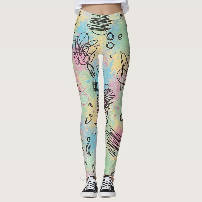 Colorful Urban Graffiti Pattern (4) Leggings (Vorderseite)