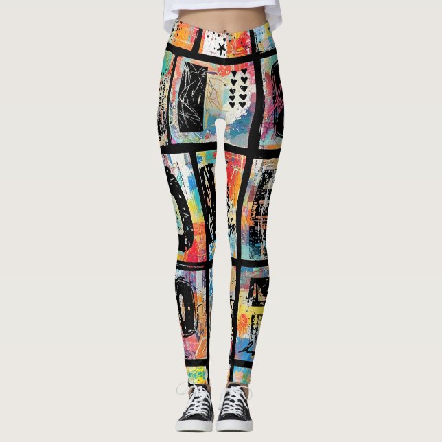 Colorful Urban Graffiti Pattern (5) Leggings (Vorderseite)